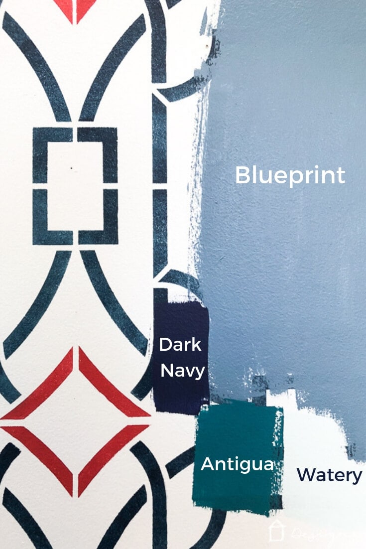 behr blueprint color sample on wall