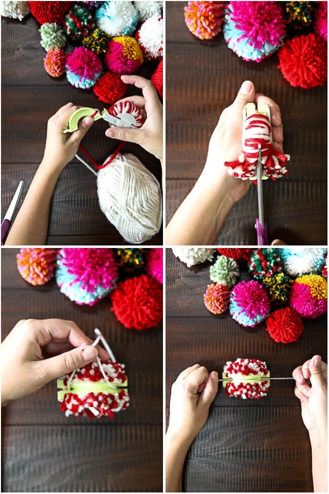 Easy Yarn Pom Pom Wreath Anyone Can Make