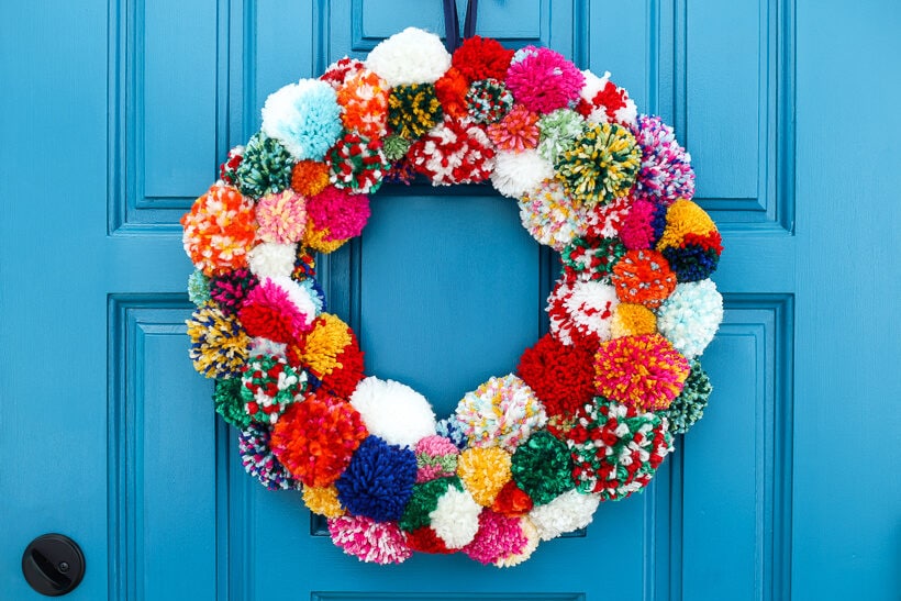 diy pom pom wreath