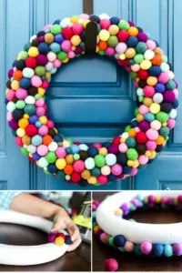 DIY felt ball wreath