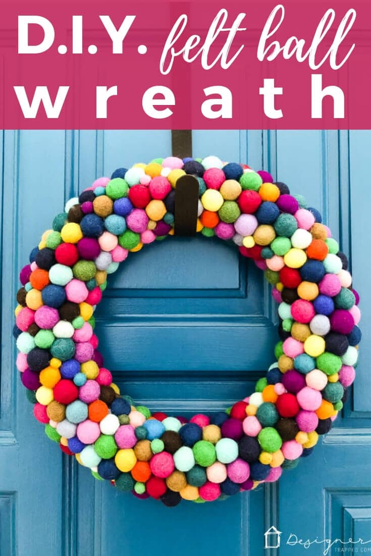Colorful DIY Wreath Made from Felt Balls