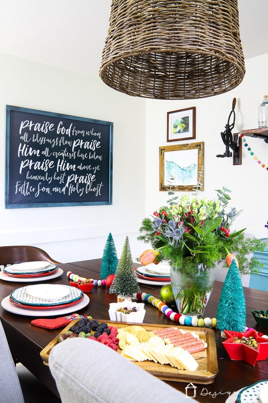 colorful Christmas table