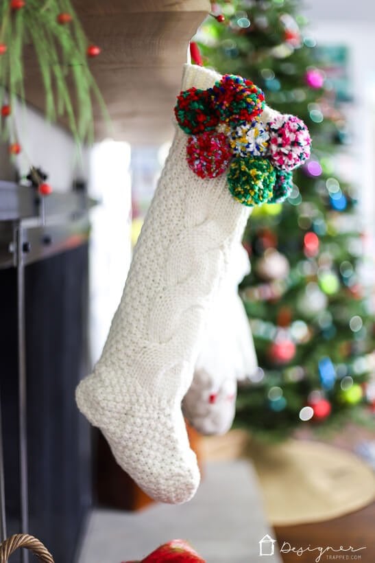 Christmas stocking with pompom