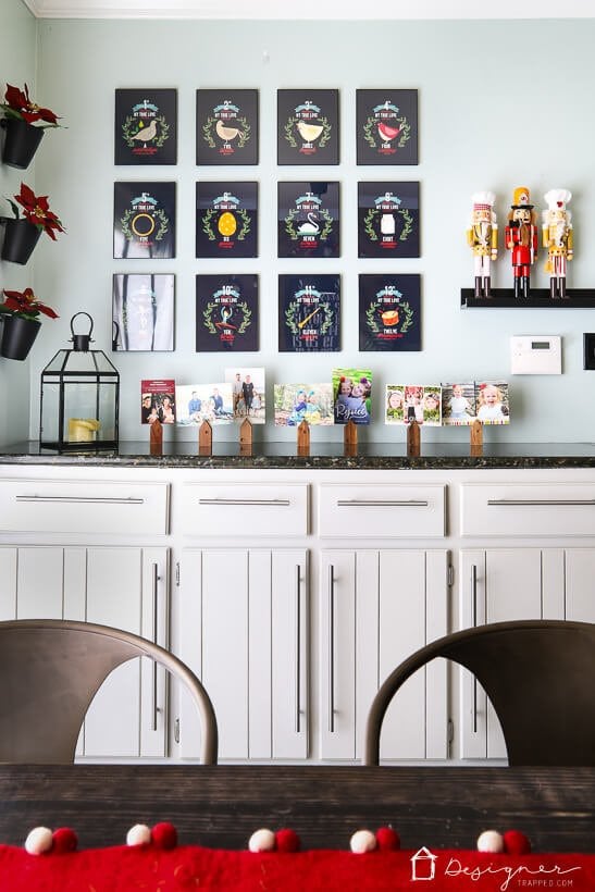 colorful Christmas decor in kitchen