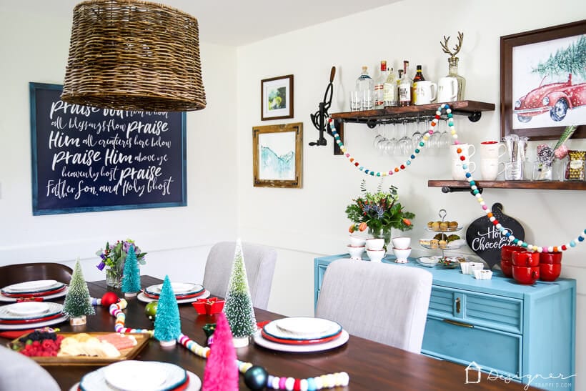 colorful Christmas dining room