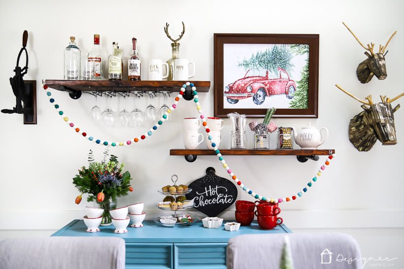 colorful Christmas dining room