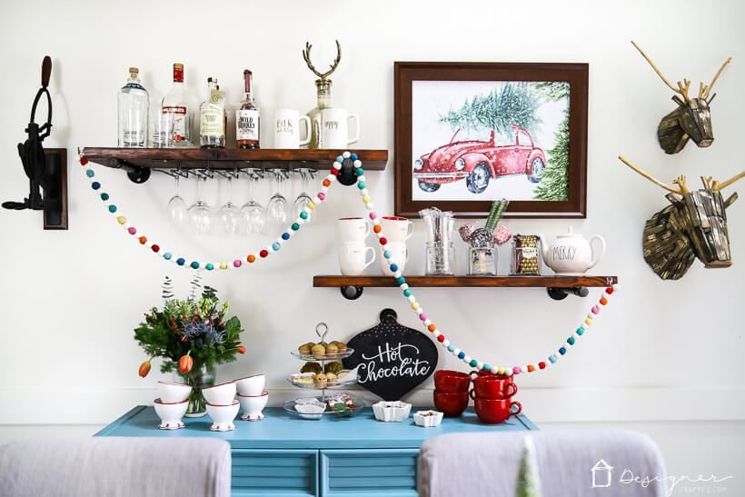 colorful Christmas dining room