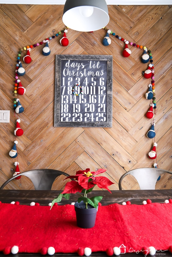 colorful Christmas decor in kitchen