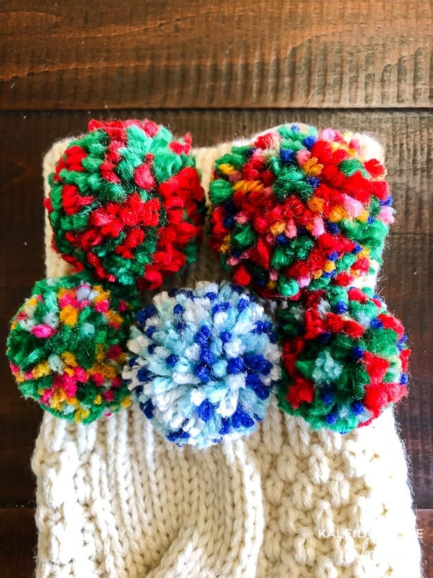 pom pom stocking close up