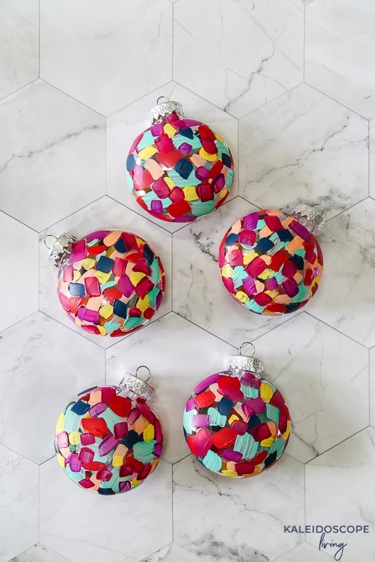 hand painted colorful ornaments