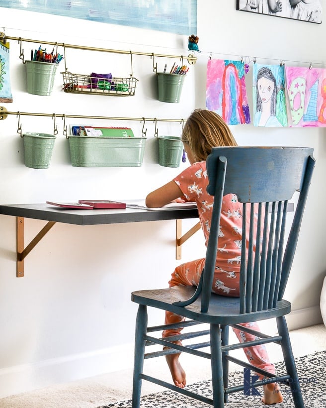 DIY floating desk by Tasha Agruso of Kaleidoscope Living