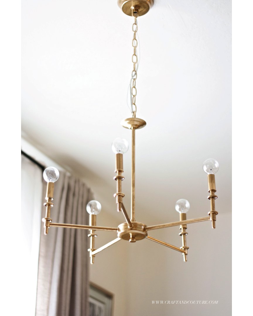 DIY brass chandelier
