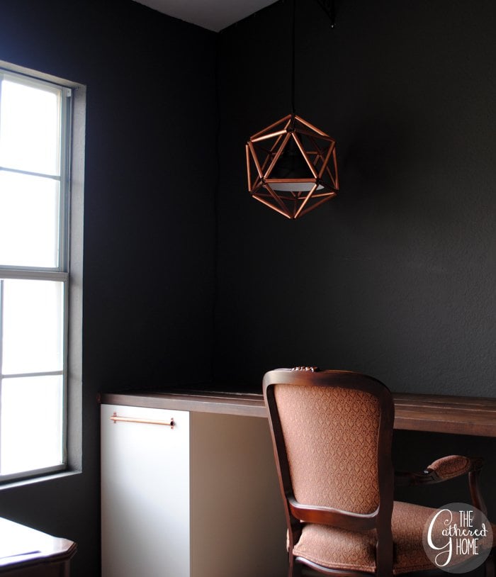 copper icosahedron light