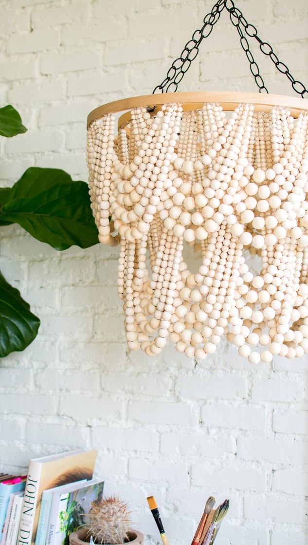 Layered bead chandelier