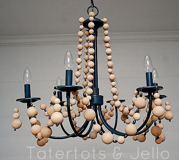 beachy wood bead chandelier