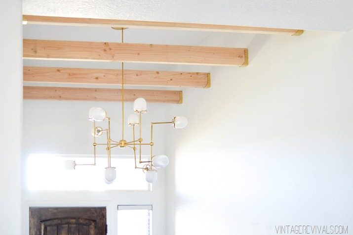 DIY bent arm chandelier