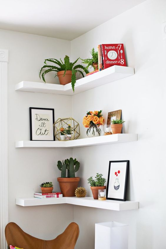 floating corner shelves