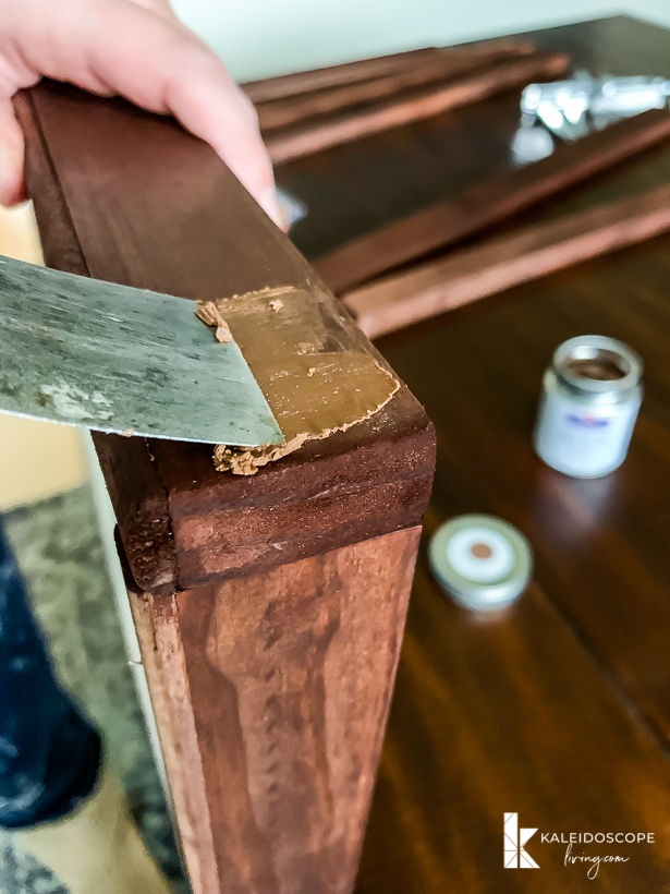 patching staple holes with putty