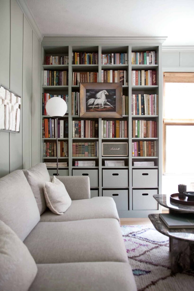 IKEA built-in cabinets in home library