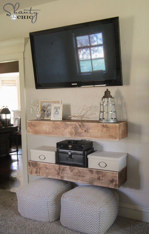 DIY media shelves