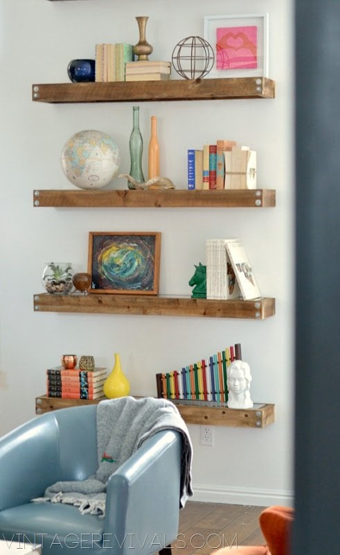 industrial modern floating shelves