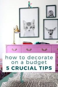 pink dresser in kids room how to decorate on a budget