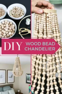 diy wood bead chandelier