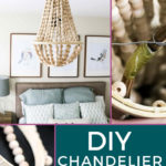 diy wood bead chandelier