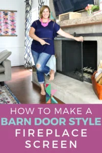 how to make a barn door fireplace screen