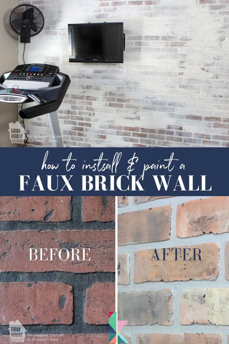 How to Paint a Faux Brick Wall Easy DIY Project! | Designer Trapped