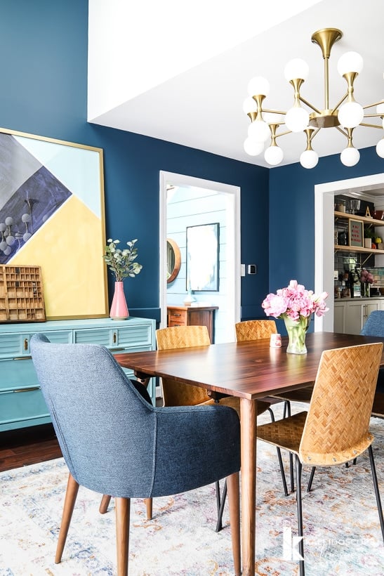 mid-centuring dining room table and chairs