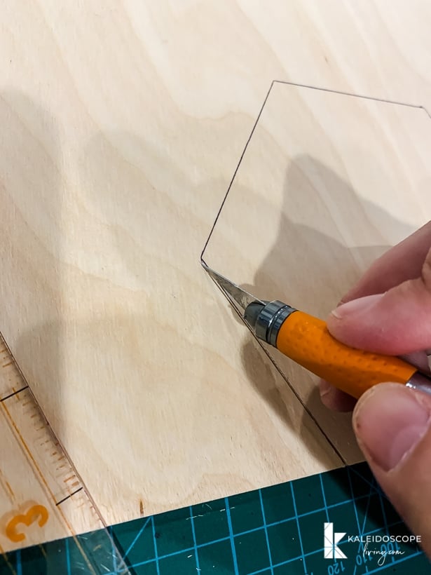 cutting hexagon out of balsa wood