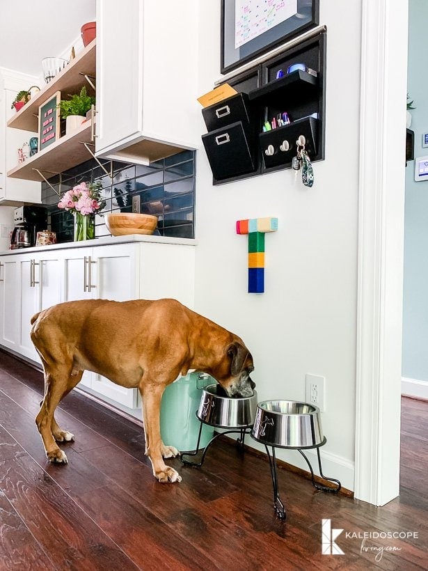 family command center in modern kitchen remodel