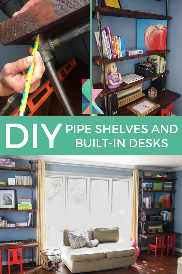 Diy Pipe Shelves And Built In Desks Kaleidoscope Living