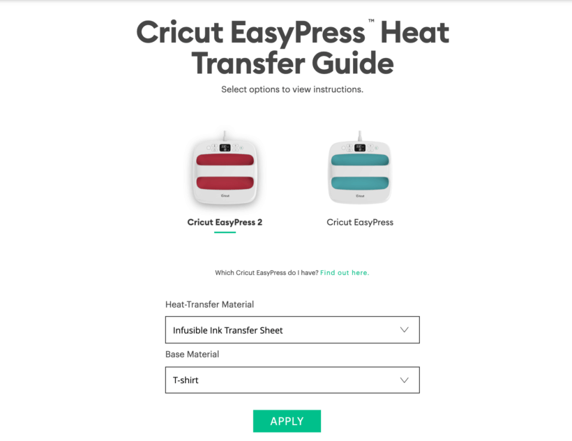 cricut easypress heat transfer guide