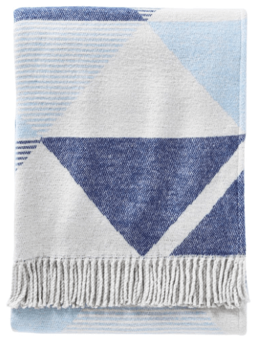 geometric blue blanket