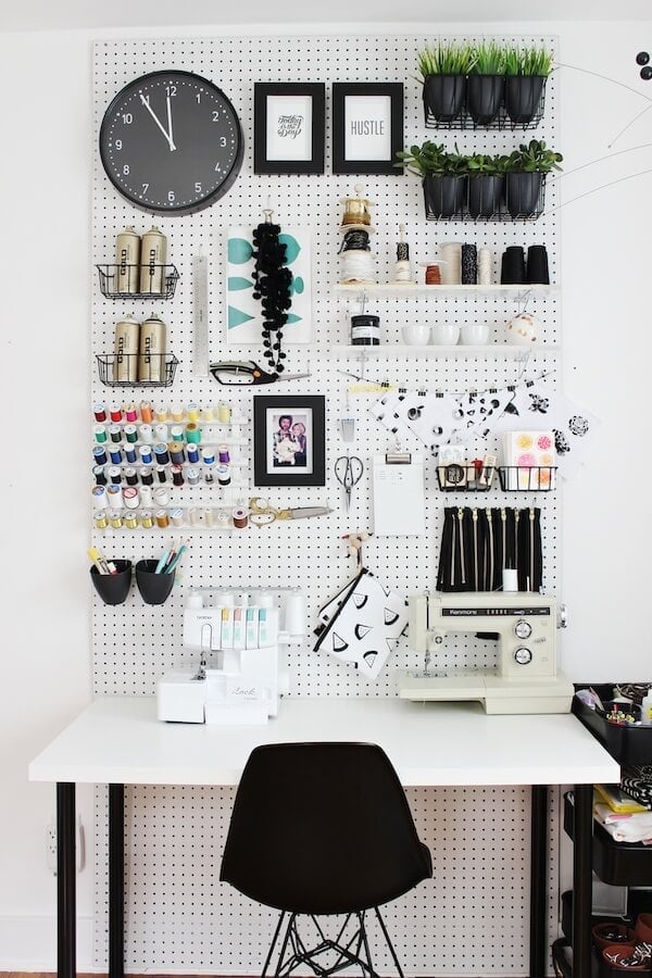 pegboard craft room storage ideas