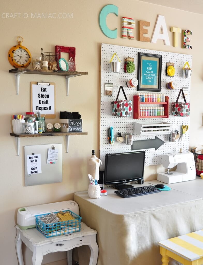 craft room with color pops