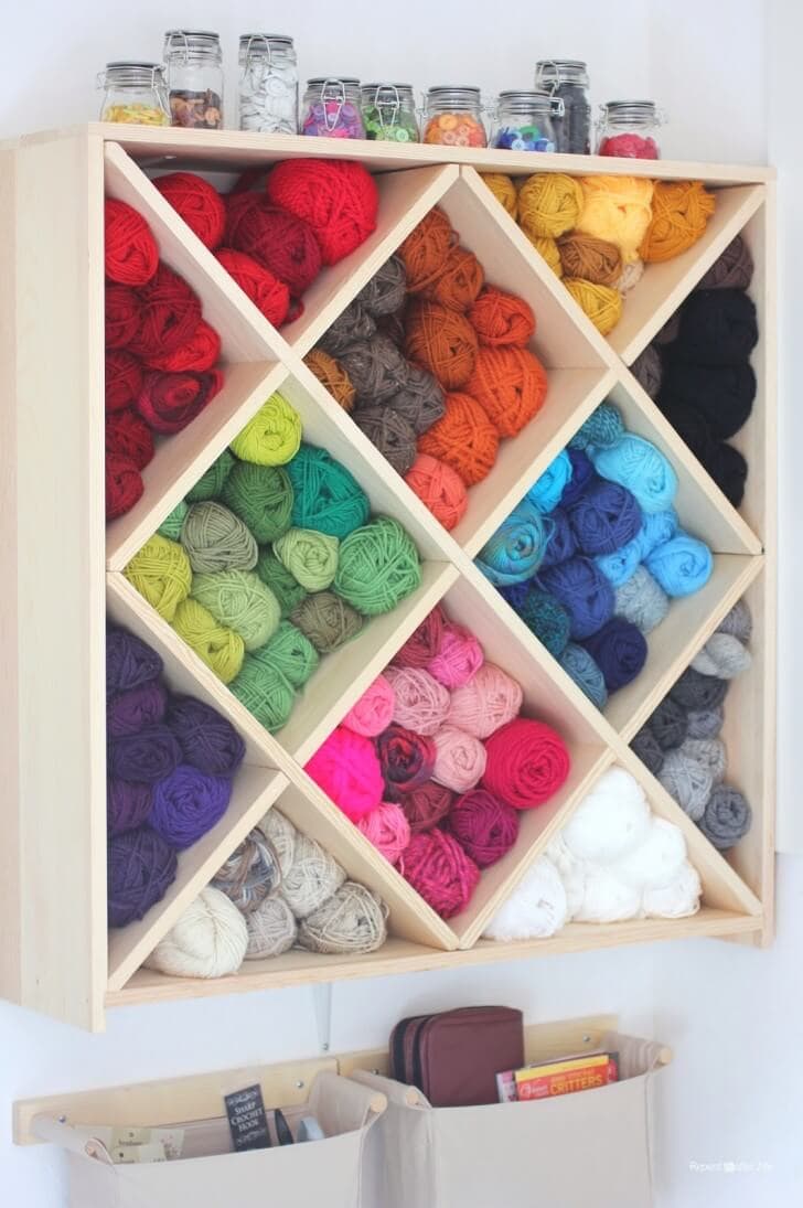 yarn storage in craft room
