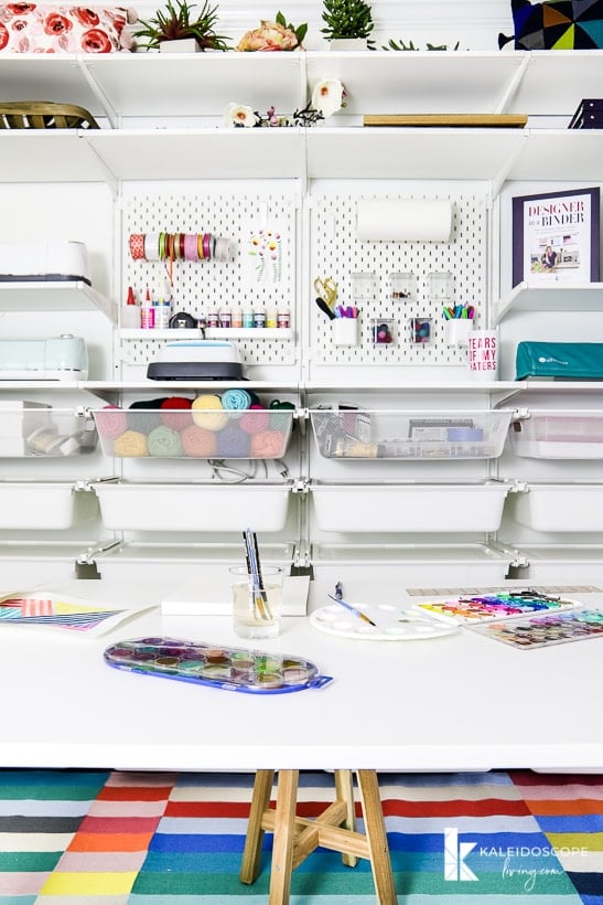 craft room storage using IKEA Algot system