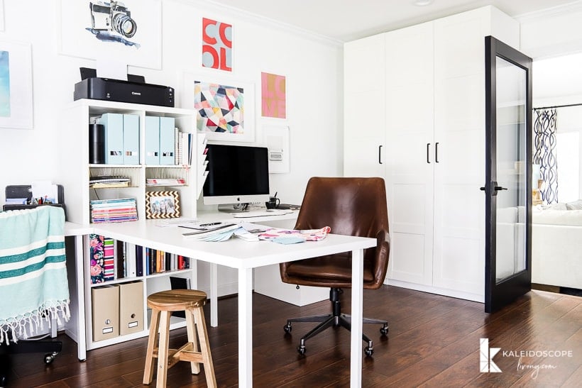 organized ikea desk and office