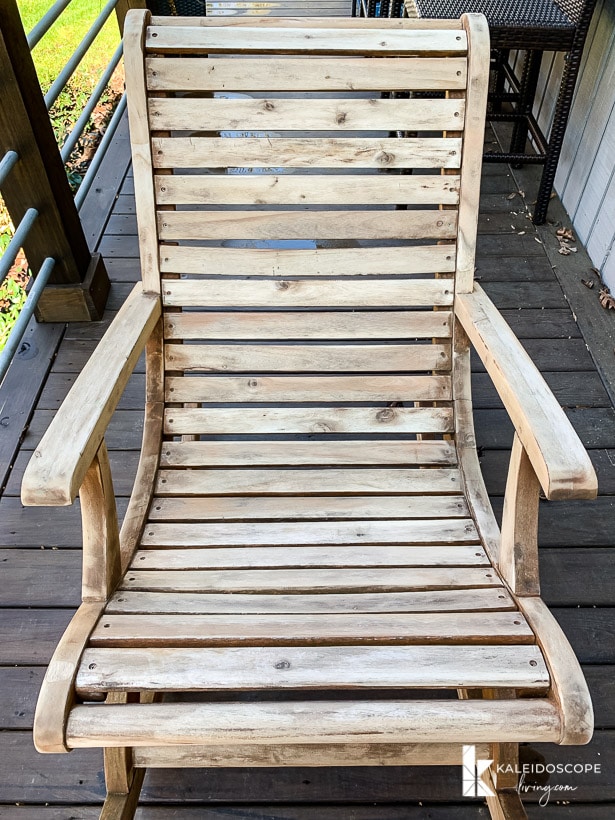acacia rocking chair sanded down