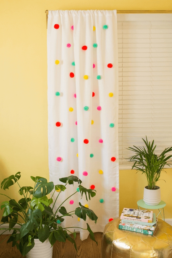 easy pompom curtains