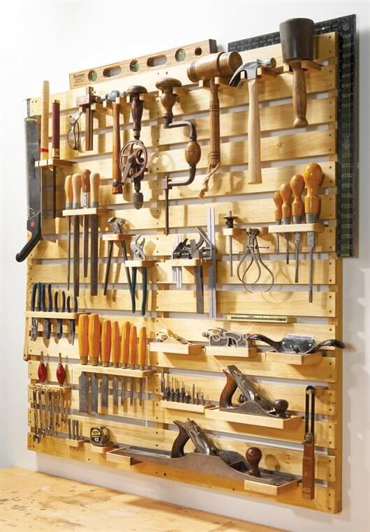 wood working tools organized