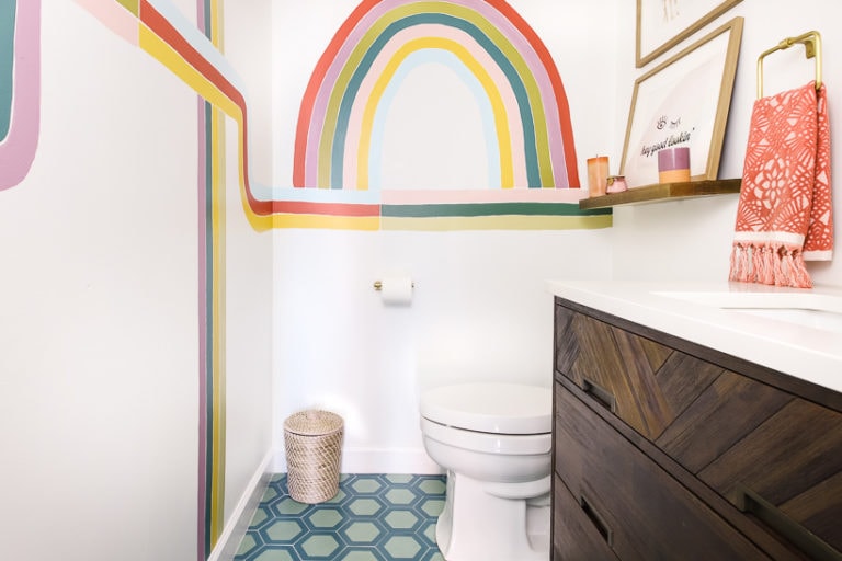 The REVEAL of Our Colorful DIY Bathroom Remodel