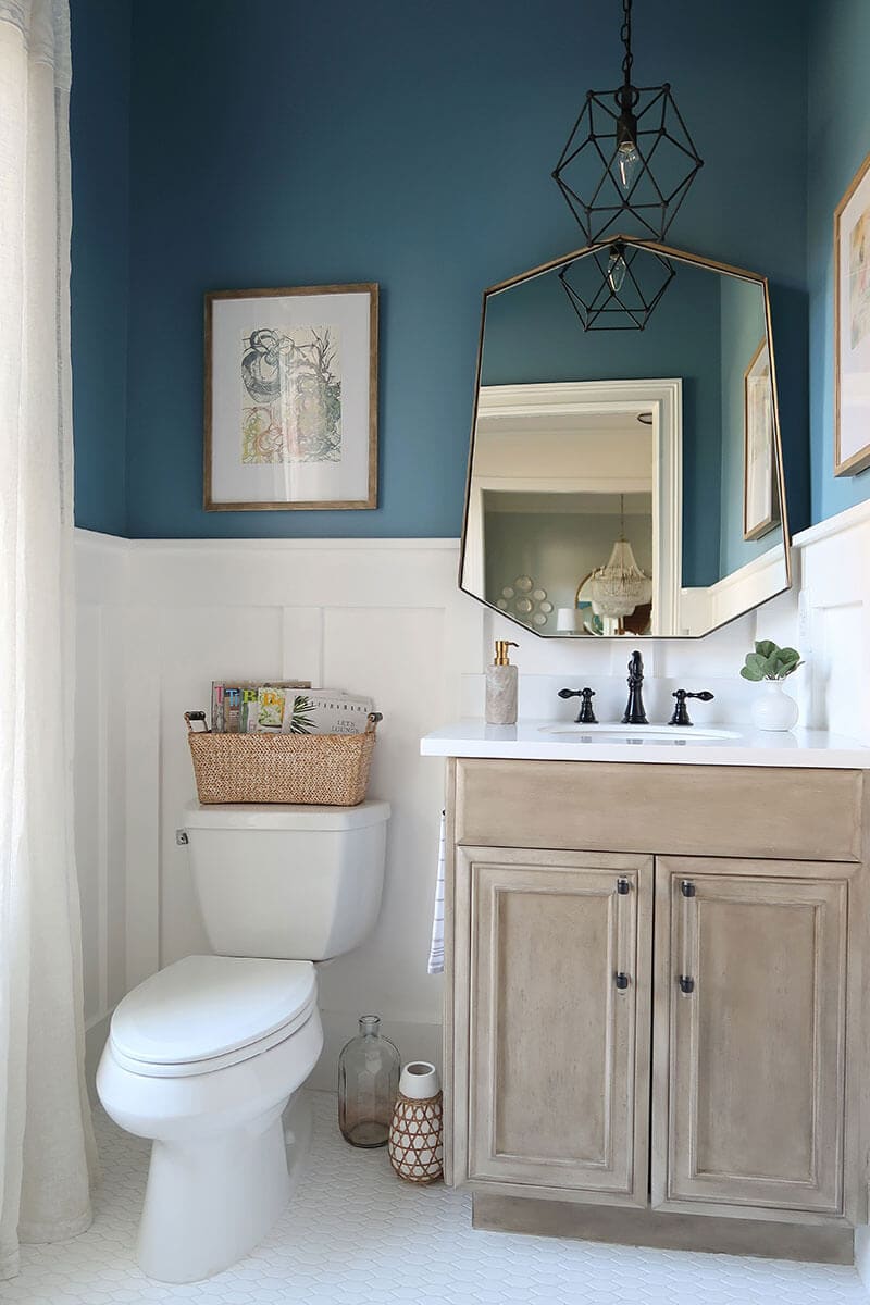 dark turquoise bathroom