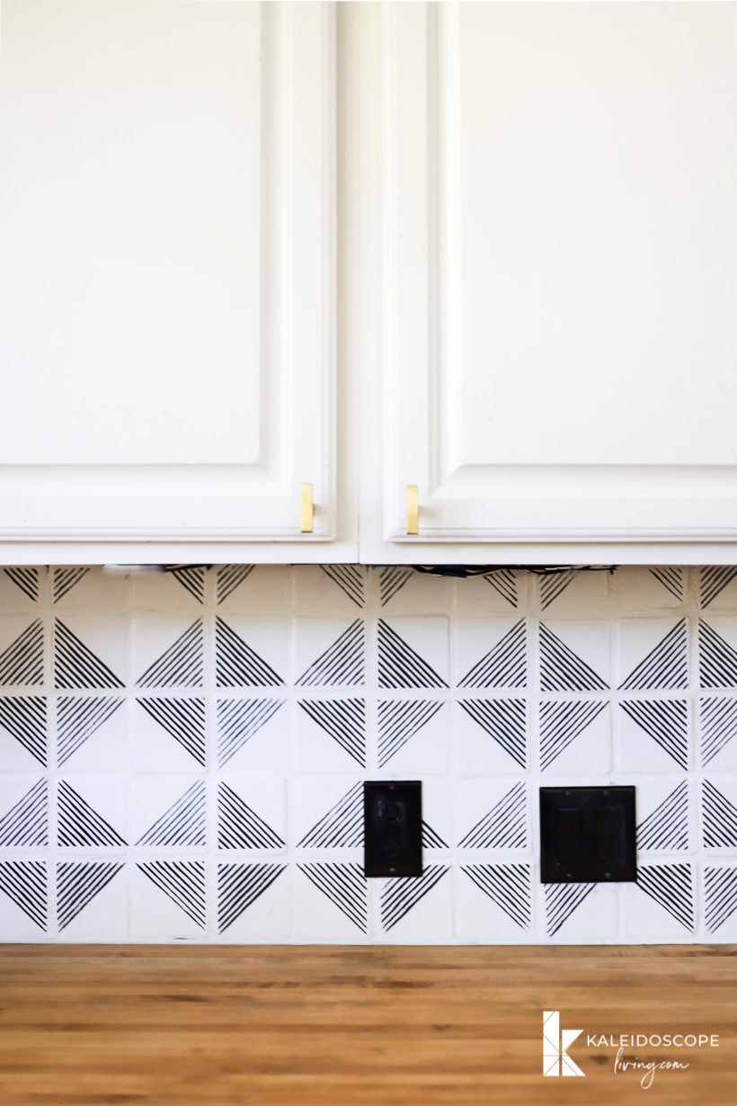budget-friendly kitchen remodel with painted backsplash