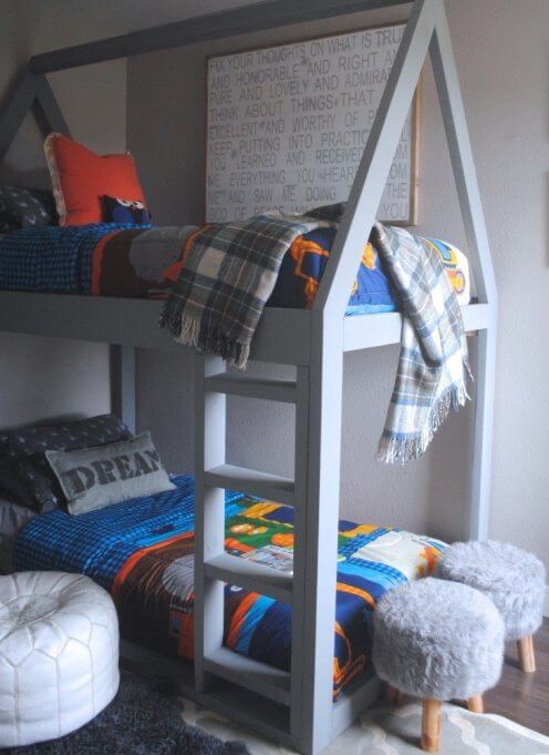 a-frame DIY bunk beds