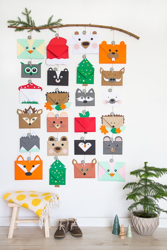 animal envelope advent calendar