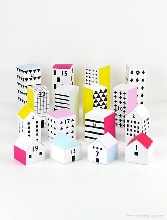 modern paper city advent calendar